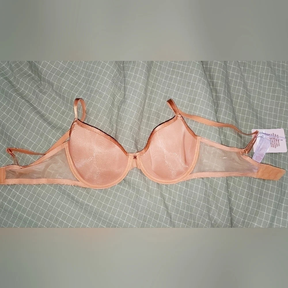 Savage Fenty 32DD bra sheer peach unpadded